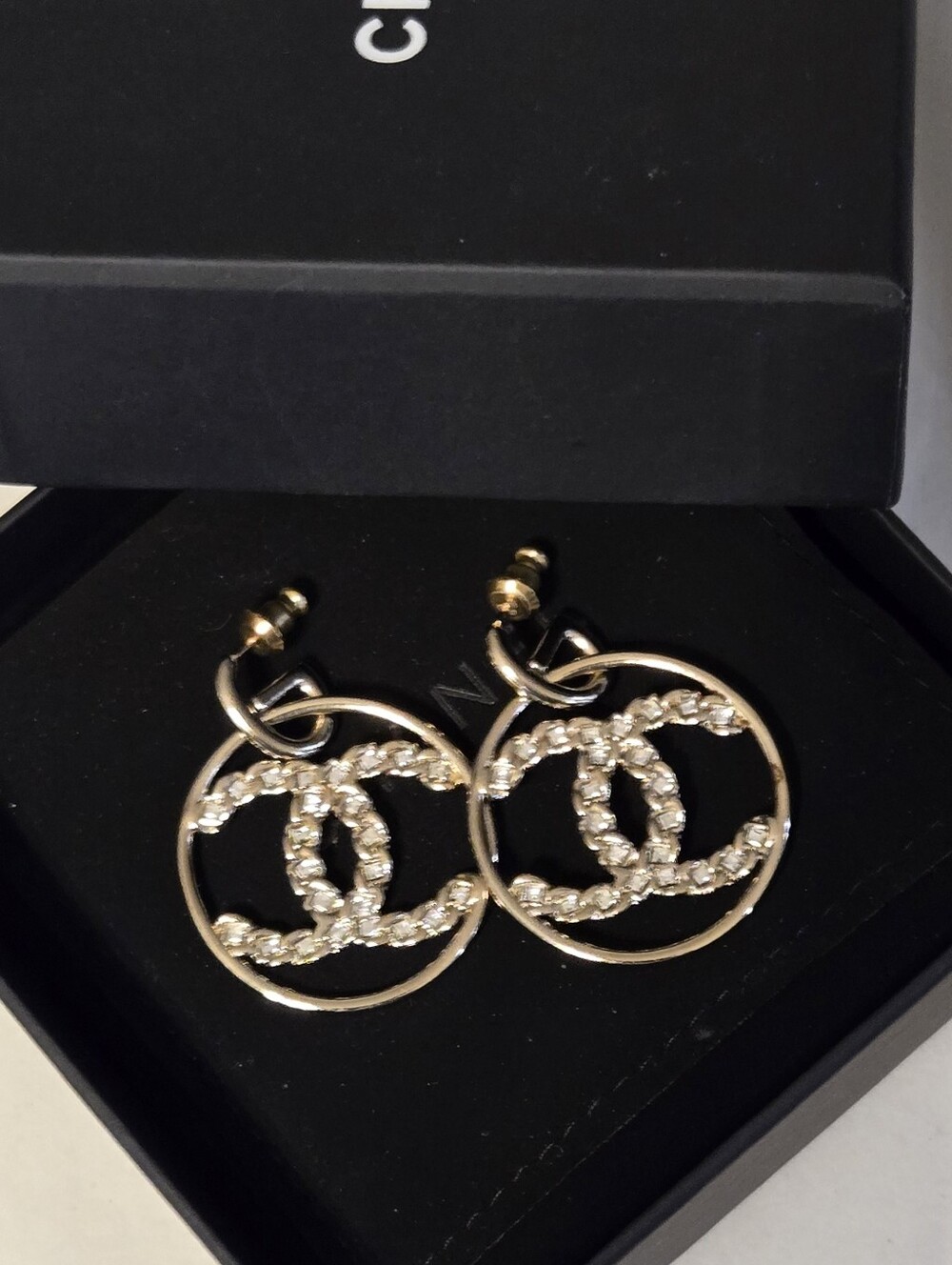 #168 - Chanel 2020V Strass CC Drop Earrings